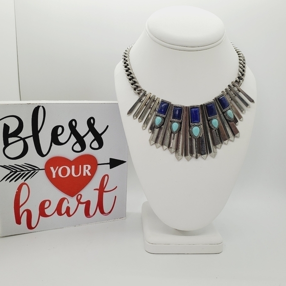 AZTEC TARGET‎ NECKLACE SILVER SPRING SUMMER.NWT - Picture 5 of 14